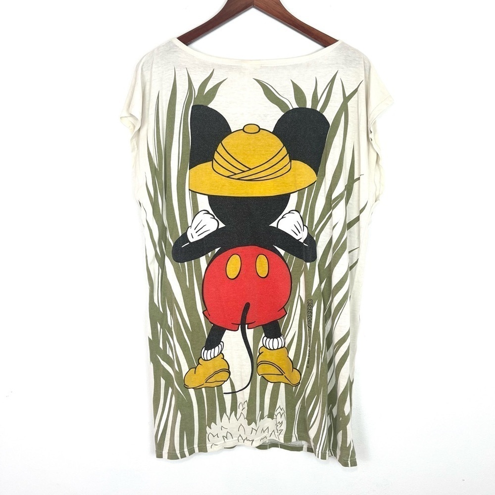 Vintage Rare 80’s Caro Amoroso Disney Mickey Mouse Safari Oversized Tunic Top - Picture 6 of 9